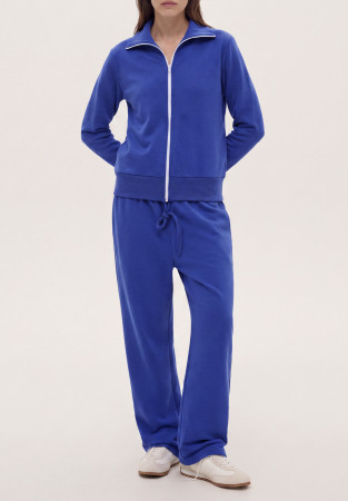Electric blue color wide French Terry trousers